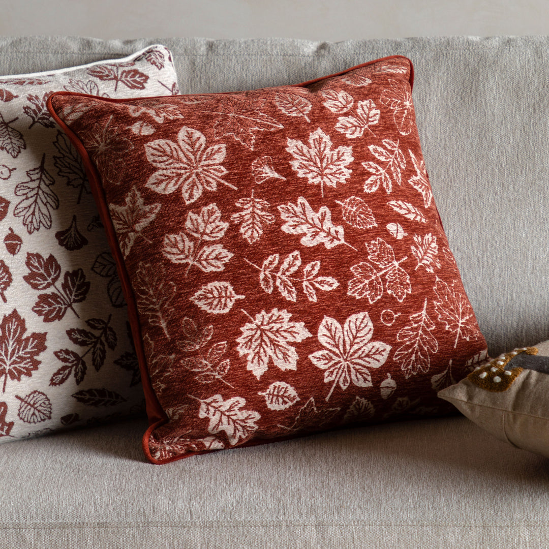Autumn Leaf Chenille Cushion