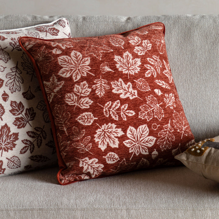 Autumn Leaf Chenille Cushion