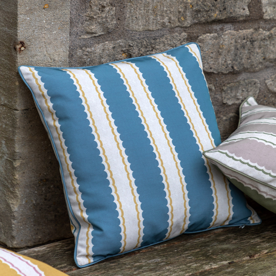 Calivana Cushion in Blue/Ochre
