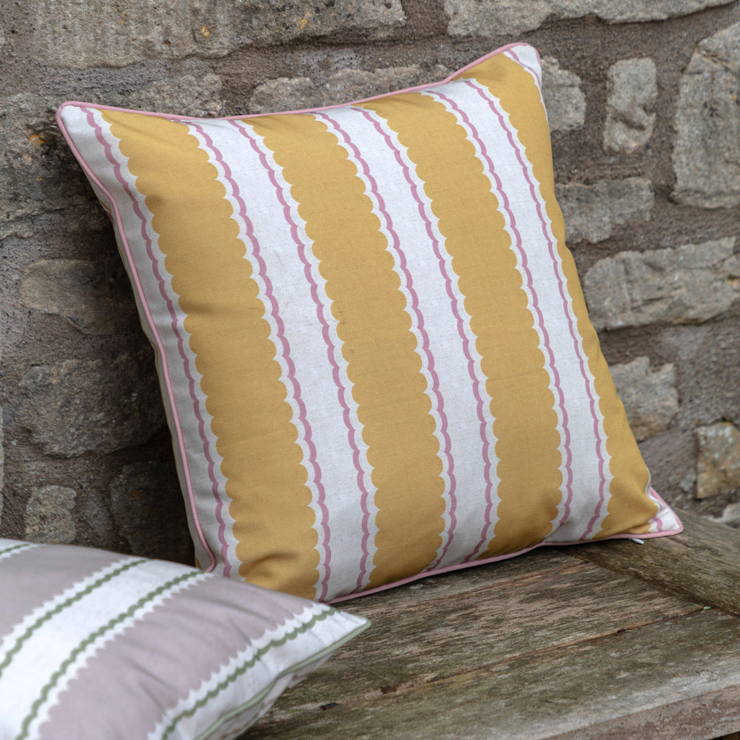 Calivana Cushion in Ochre/Pink