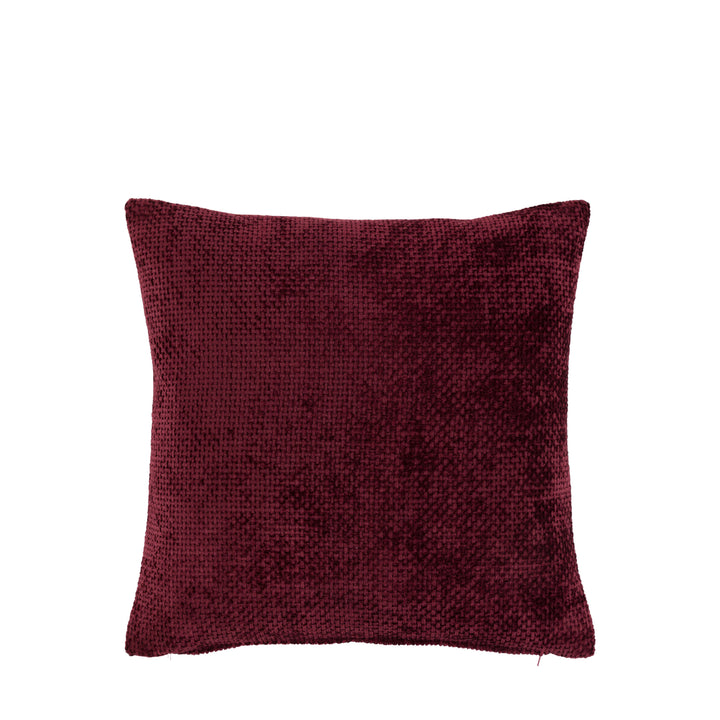 Set of 2 Basketweave Chenille Cushion Merlot