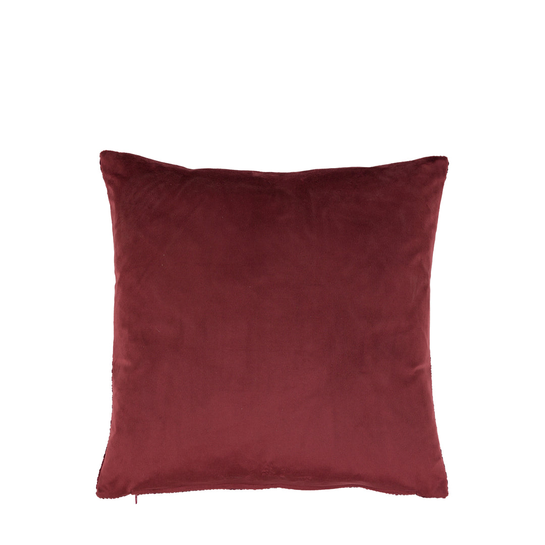 Set of 2 Basketweave Chenille Cushion Merlot