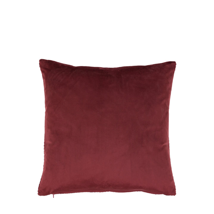 Set of 2 Basketweave Chenille Cushion Merlot