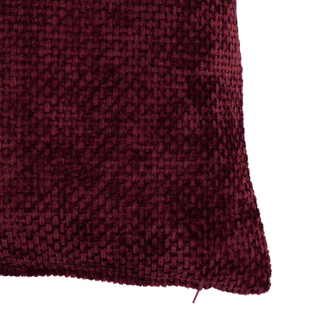 Set of 2 Basketweave Chenille Cushion Merlot