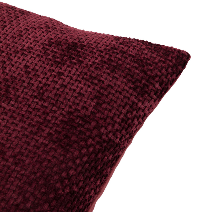 Set of 2 Basketweave Chenille Cushion Merlot