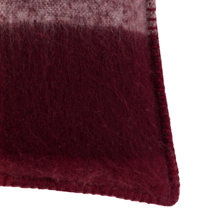 Check Faux Mohair Cushion Merlot