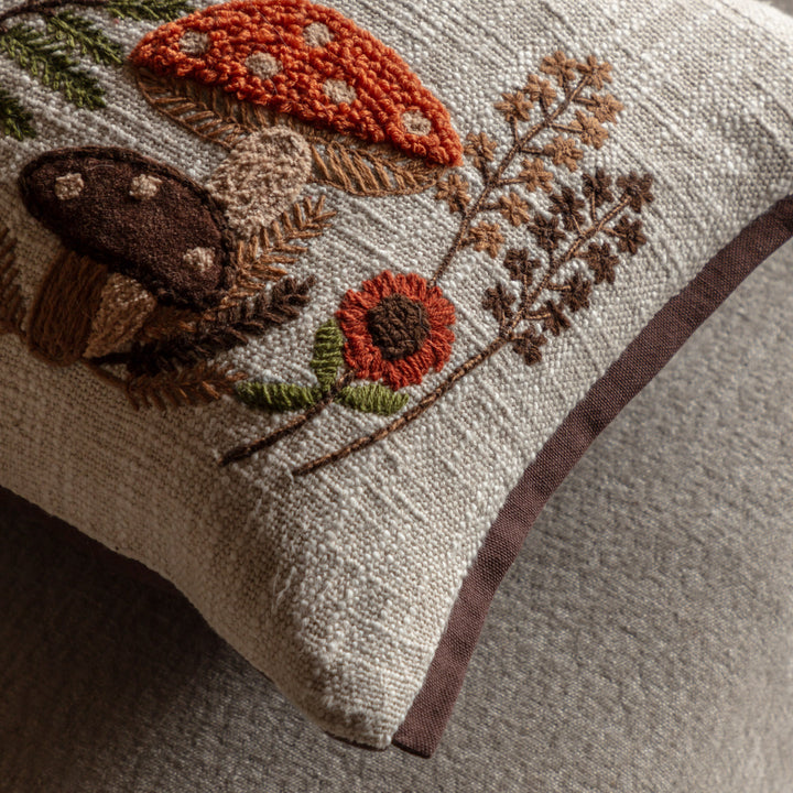 Mushroom Embroidered Cushion