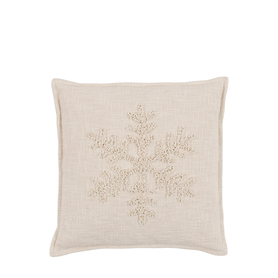Deco Luxe Embroidered Snowflake Cushion