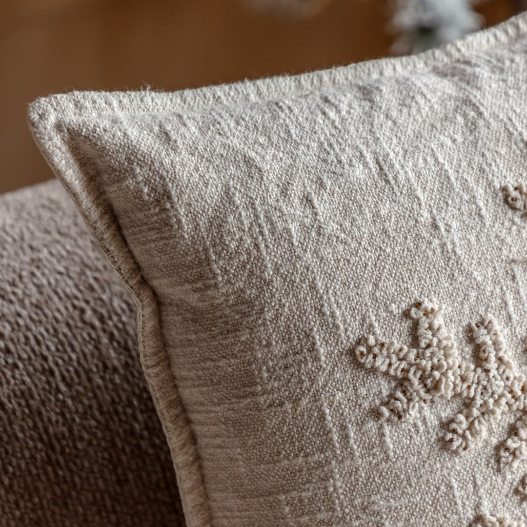 Deco Luxe Embroidered Snowflake Cushion