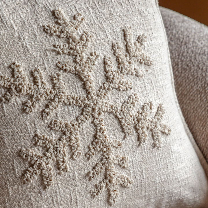 Deco Luxe Embroidered Snowflake Cushion