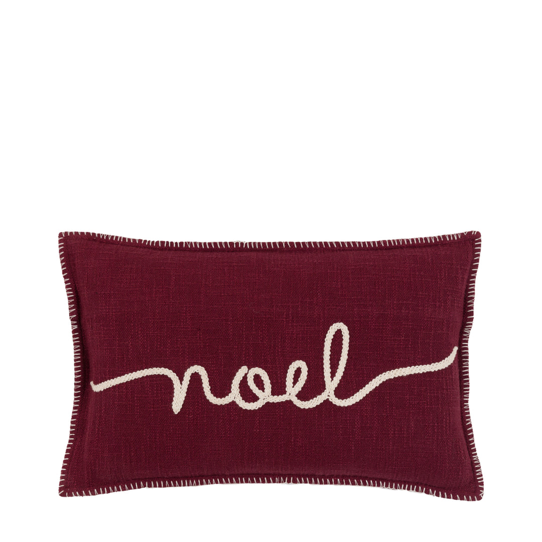 Heritage Noel Embroidered Cushion Merlot
