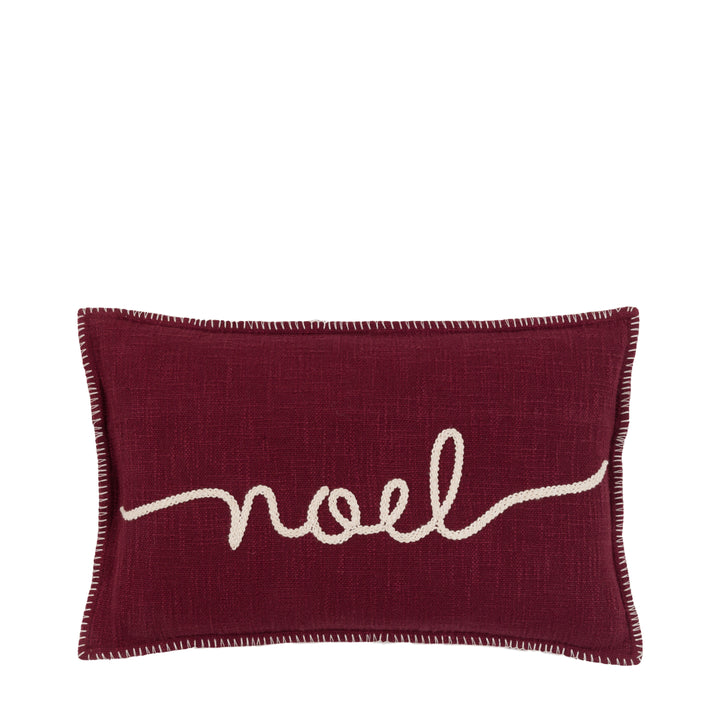 Heritage Noel Embroidered Cushion Merlot