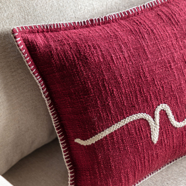Heritage Noel Embroidered Cushion Merlot