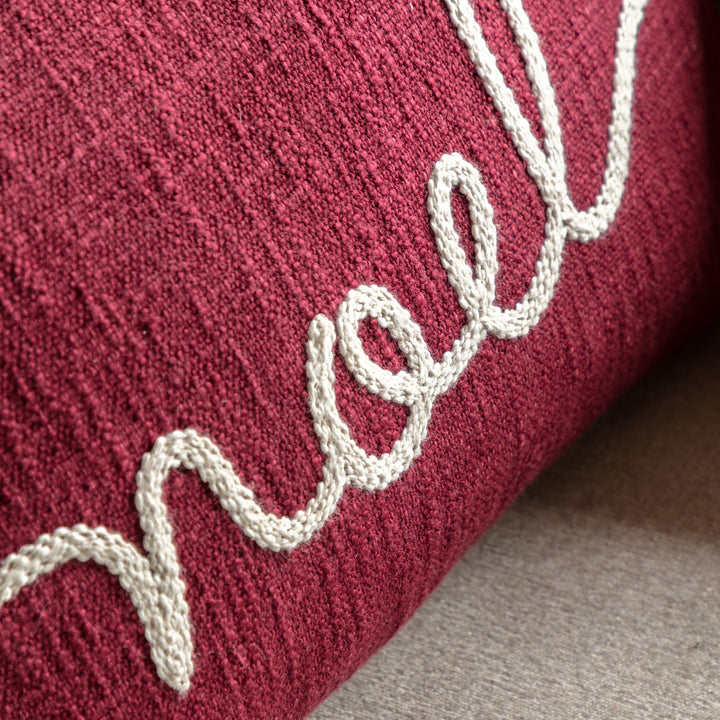 Heritage Noel Embroidered Cushion Merlot