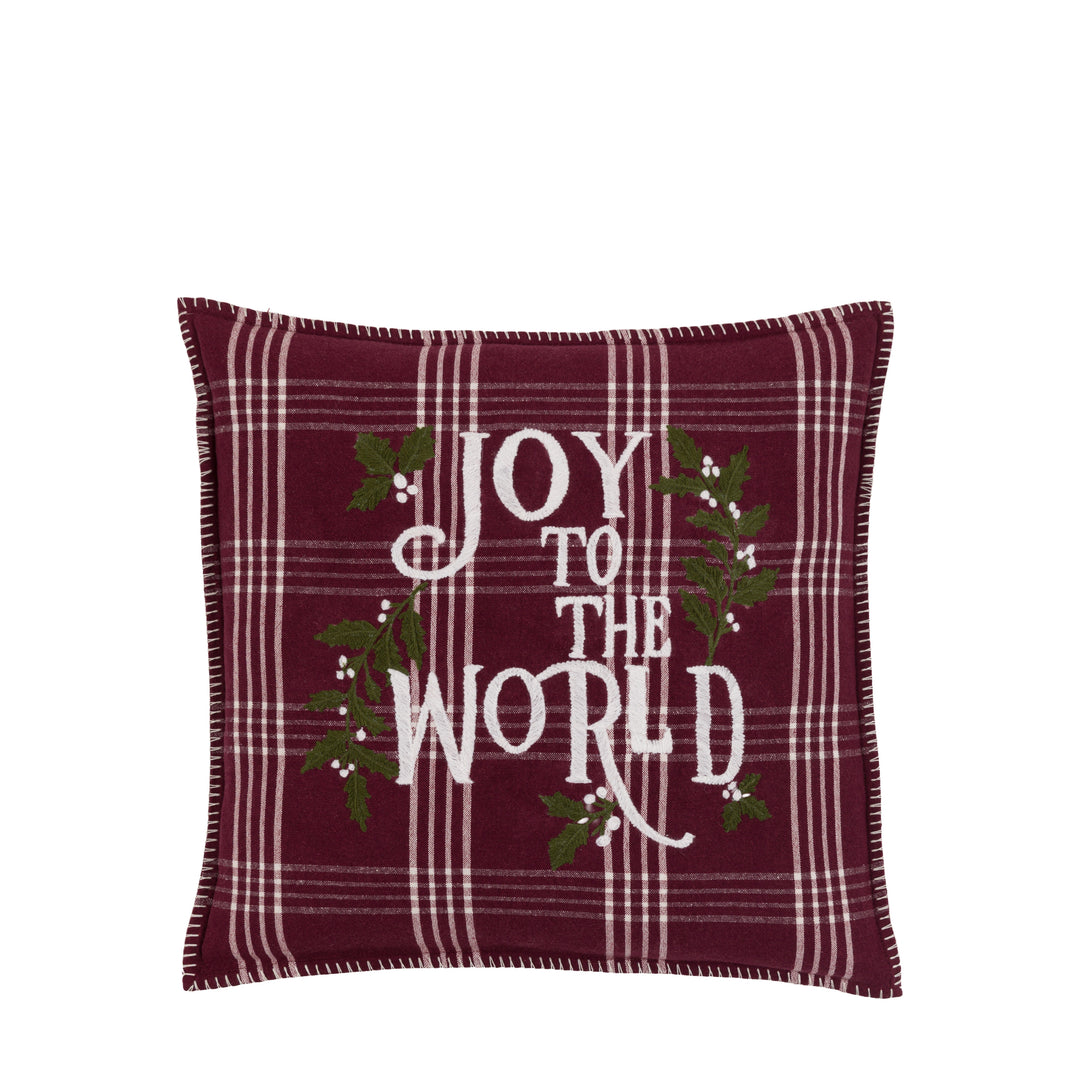 Heritage Joy To The World Cushion Merlot