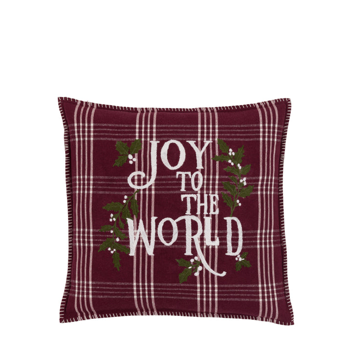 Heritage Joy To The World Cushion Merlot