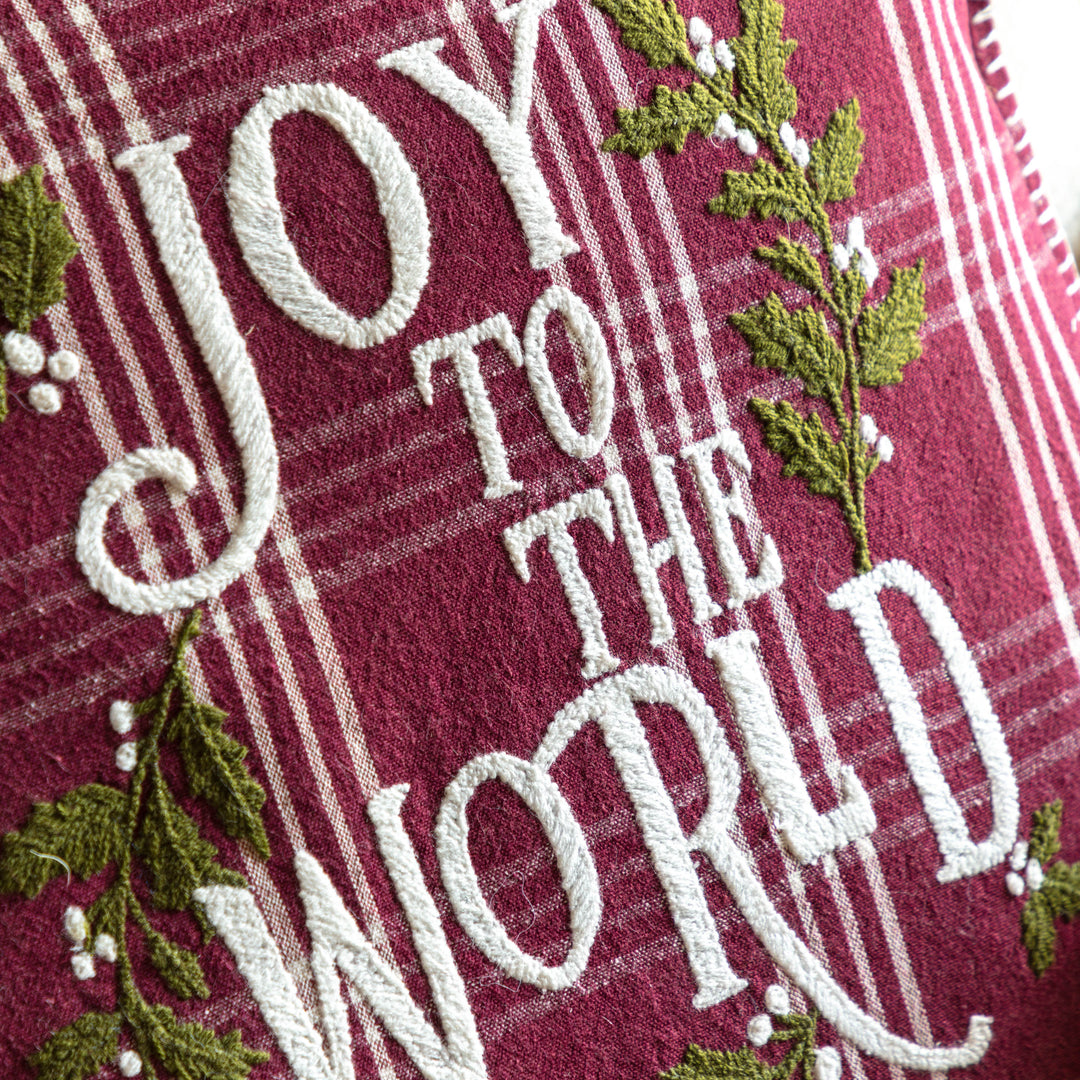 Heritage Joy To The World Cushion Merlot