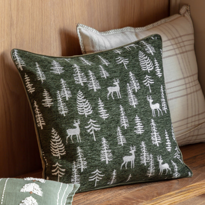 Woodland Stag Chenille Cushion