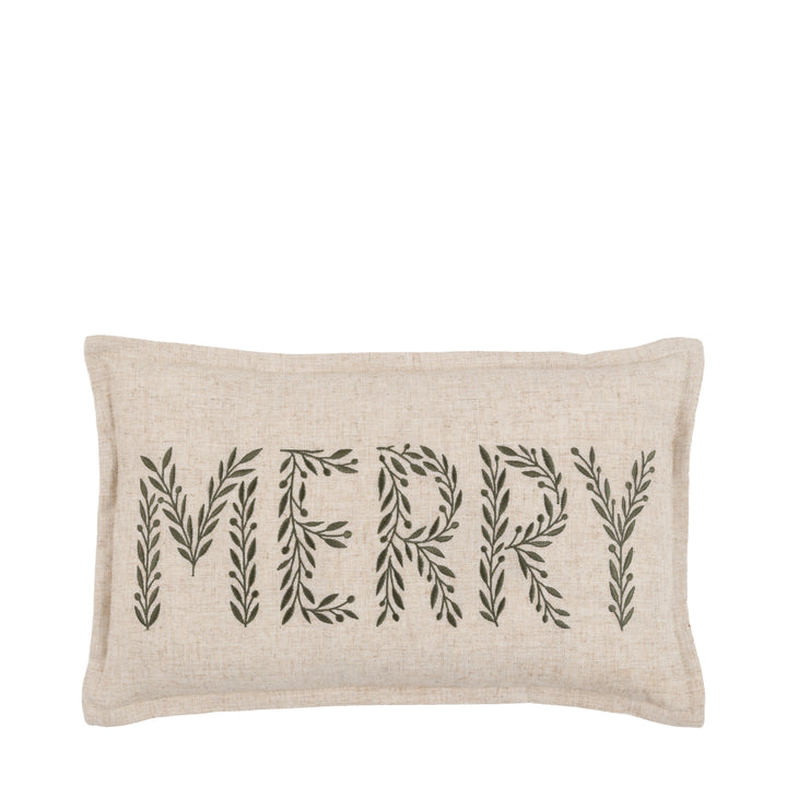 Woodland Embroidered Merry Cushion
