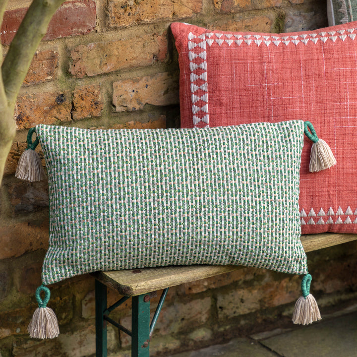 Isla Woven Cushion Green