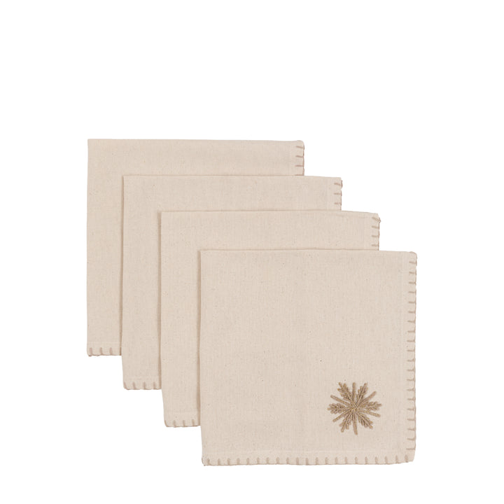 Set of 4 Deco Luxe Snowflake Napkins