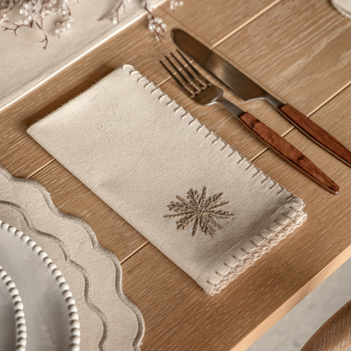 Set of 4 Deco Luxe Snowflake Napkins