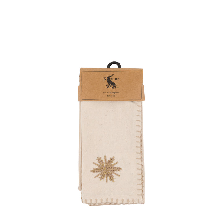 Set of 4 Deco Luxe Snowflake Napkins