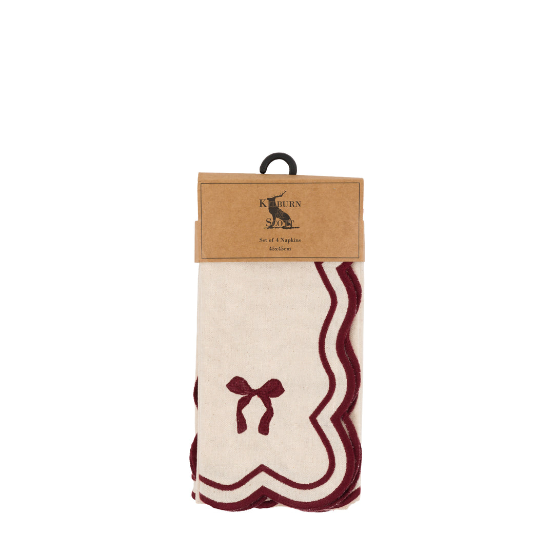 Set of 4 Heritage Scallop Bow Napkins