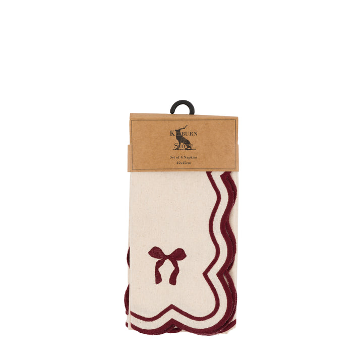 Set of 4 Heritage Scallop Bow Napkins