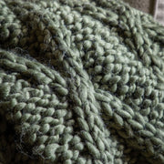 Cable Knit Diamond Throw In Dark Olive  PRE ORDER