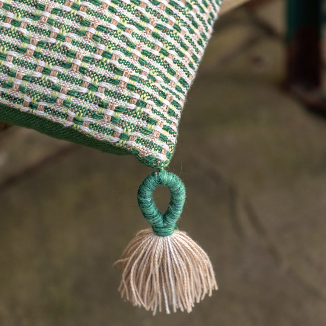 Isla Woven Cushion Green
