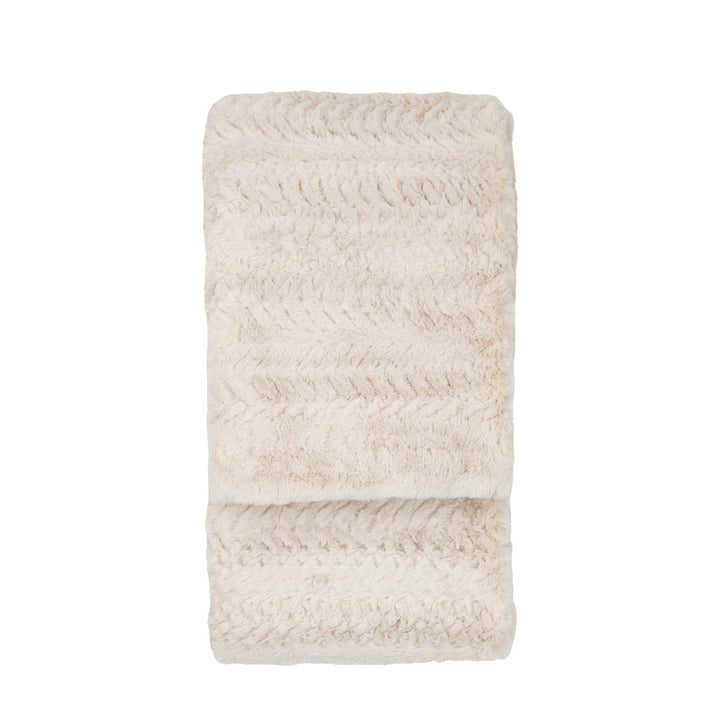 Chevron Brushed Rabbit Faux Fur Throw