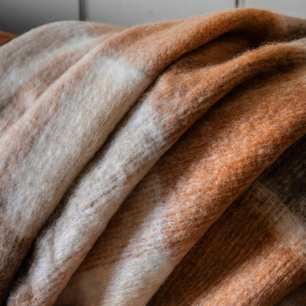 Check Mohair Throw - Rust PRE-ORDER