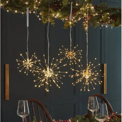 Starburst Hanging LED Light in Silver 17cm