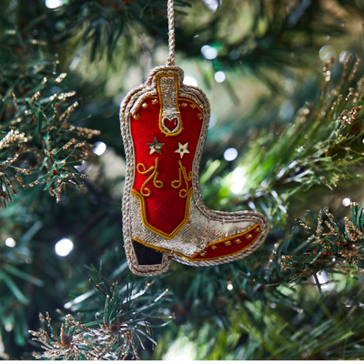 Cowboy Boot Zari Decoration