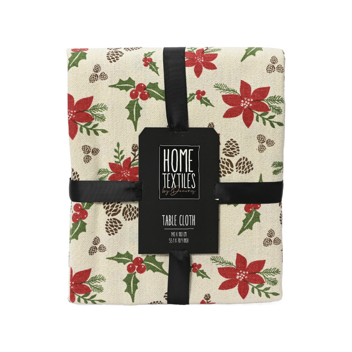 Small Mistletoe & Pinecone Rectangular Tablecloth