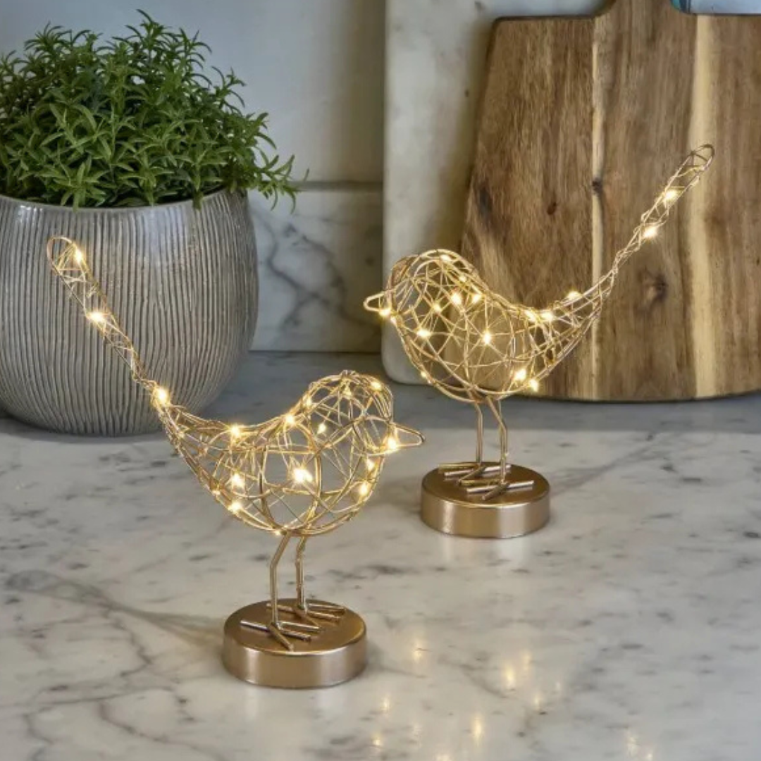 LED Table Robin in Gold