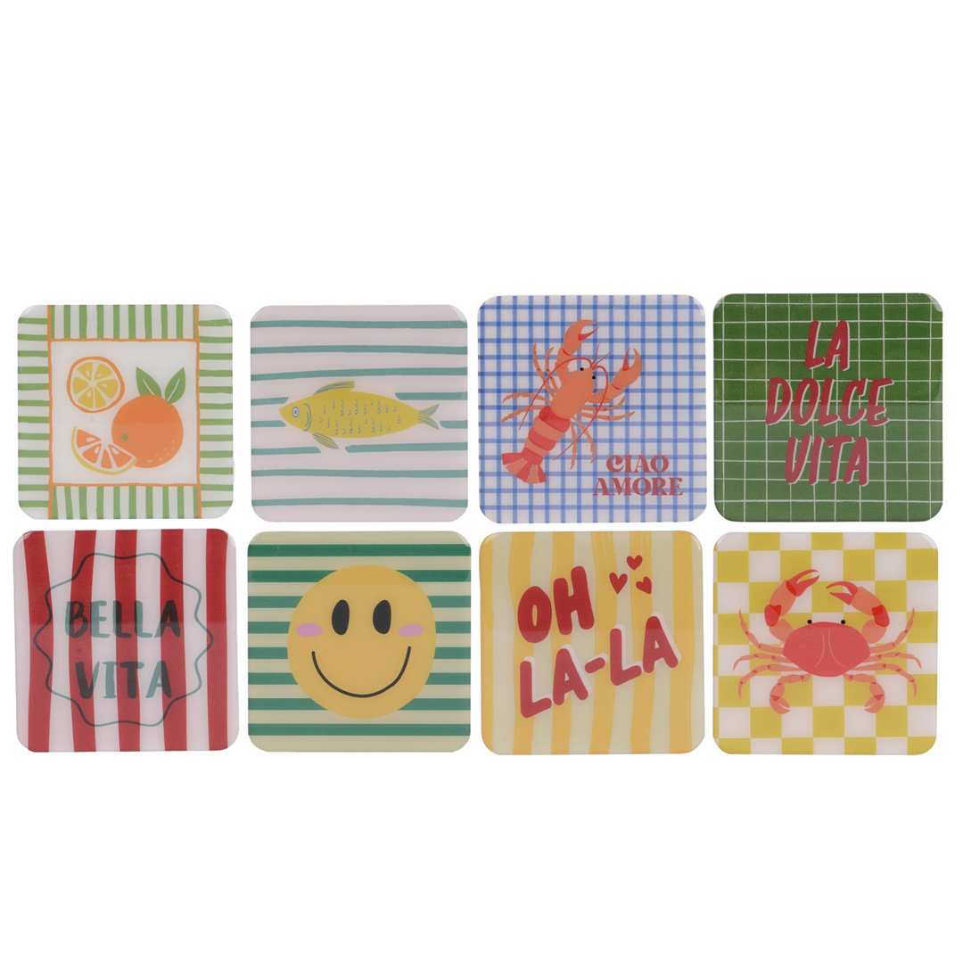 Set of 8 Dolce Vita Coaster Set
