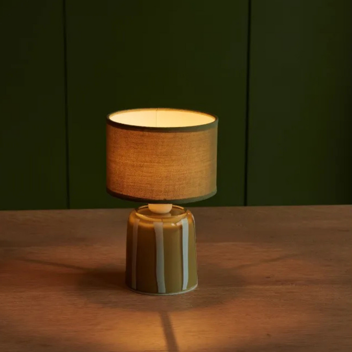 Pixie White Stripe Table Lamp