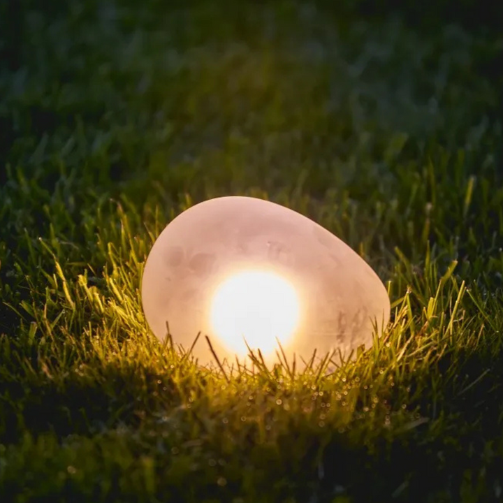 Solar Outdoor Glass Pebble Large