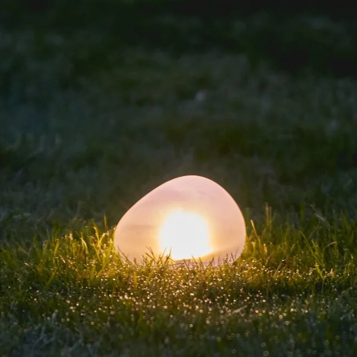 Solar Outdoor Glass Pebble Small