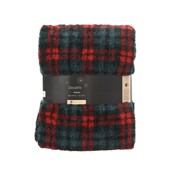 Sherpa Tartan Christmas Throw