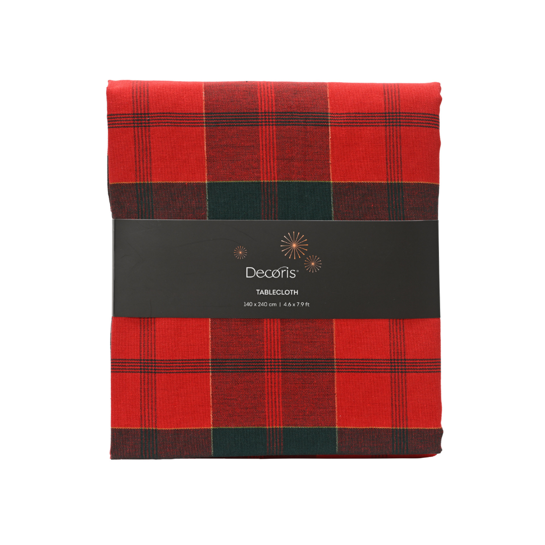 Red Tartan Rectangular Tablecloth