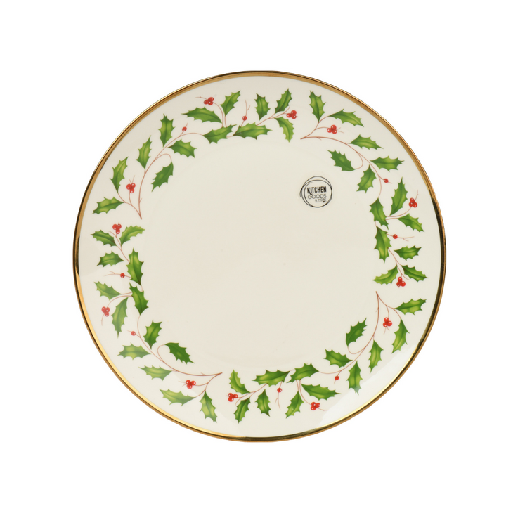 Mistletoe Porcelain Christmas Dinner Plate