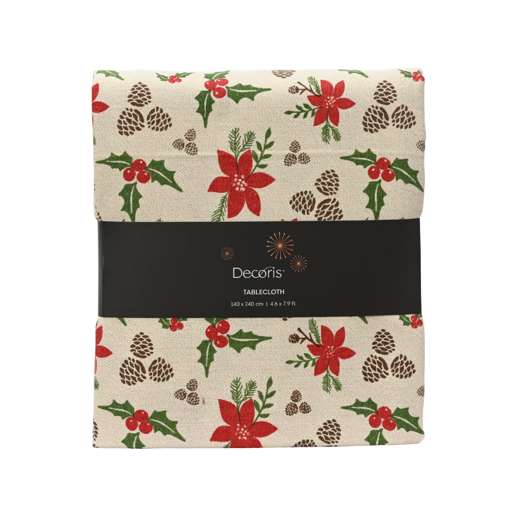 Mistletoe & Pinecone Rectangular Tablecloth