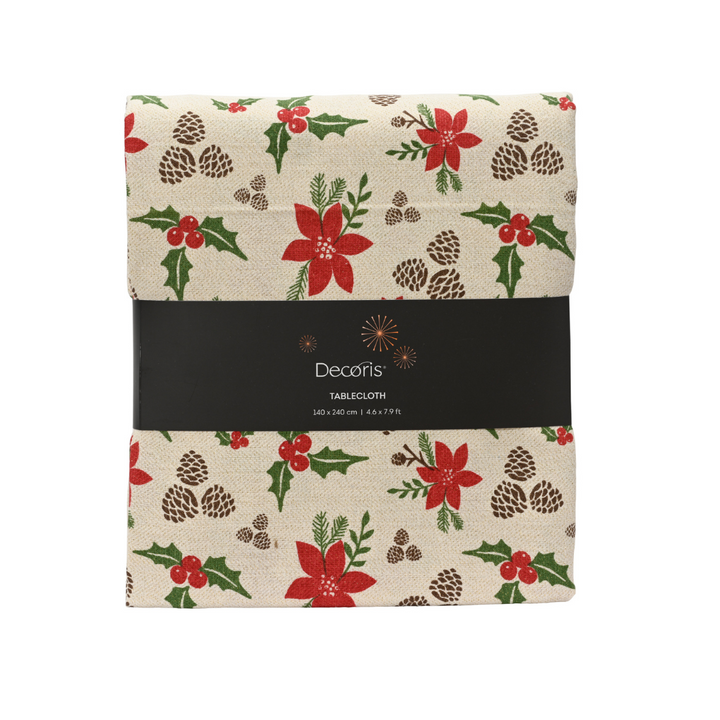 Mistletoe & Pinecone Rectangular Tablecloth
