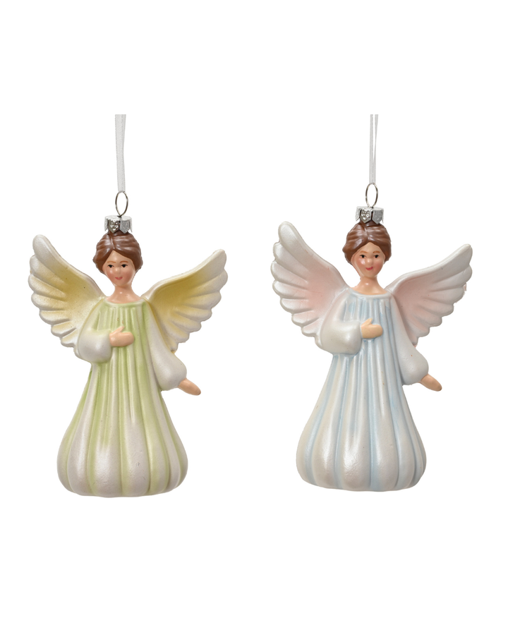 Set of 2 Festive Angel Hanging Decorations
