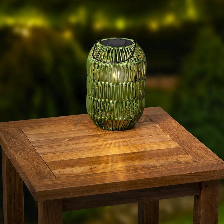 Solar Iron Lantern in Green
