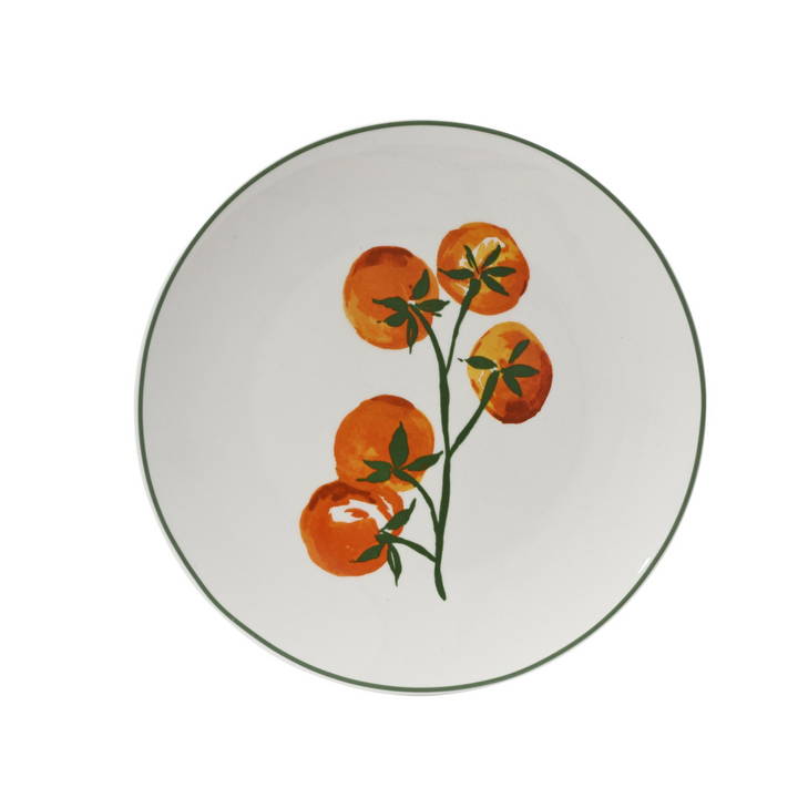 Set of 4 Porcelain Tomato Breakfast Plates
