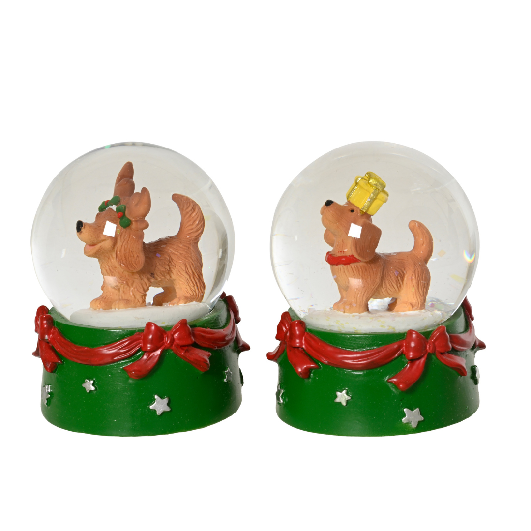 Set of 2 Christmas Snow Globes